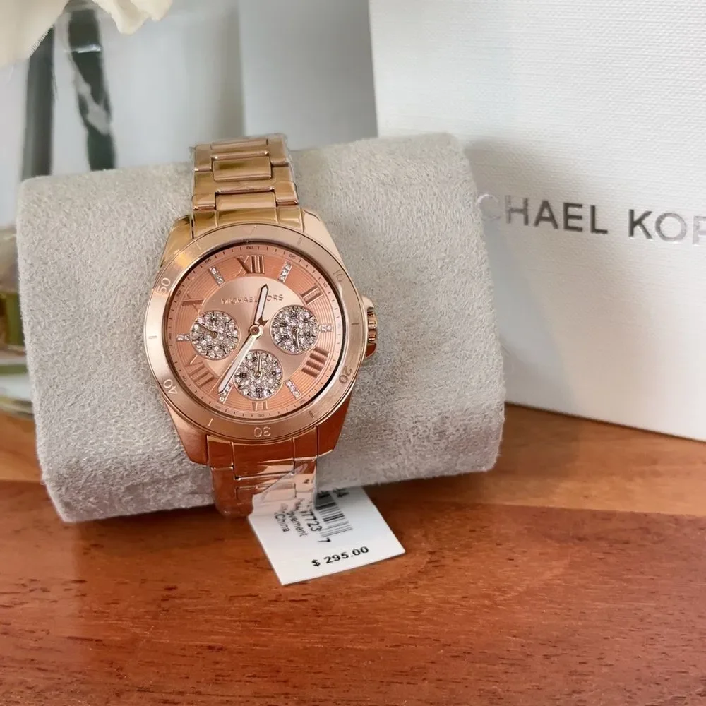 NWT Michael Kors‎ Alex Rose Gold-Tone Stainless Steel Watch